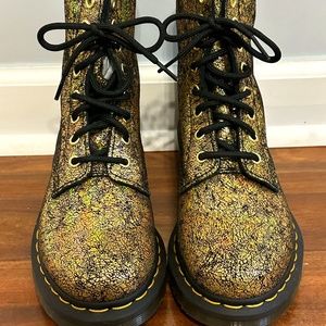 NEVER WORN 1460 Pascal Metallic Leather Lace Up Boots - Dr. Martens